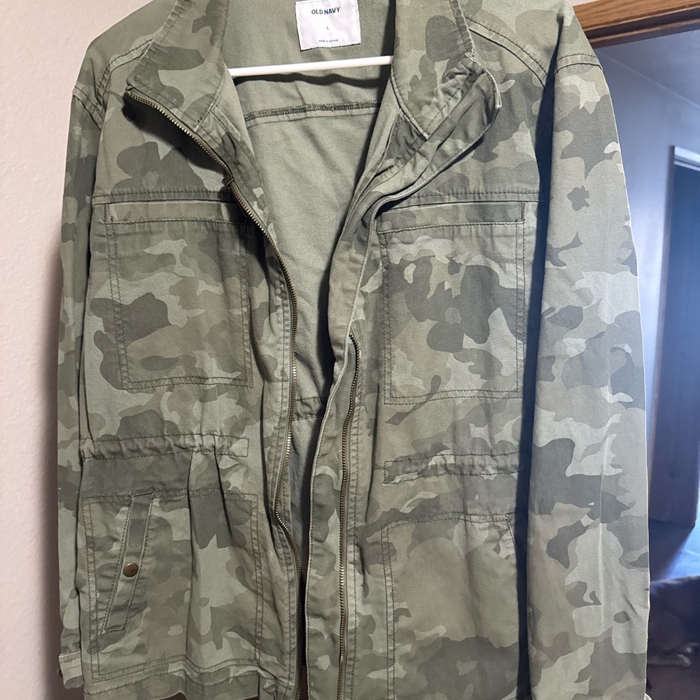 Old Navy Green Military Field Coat Tactical Design